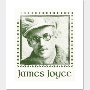 James Joyce // Retro Faded Style Fan Design Posters and Art